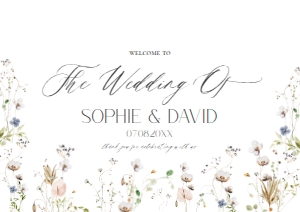 D028 Welcome Sign Horizontal A1: D028 Wedding Signage Bundle