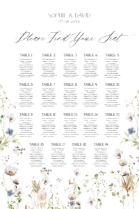 D028 Seating Chart Vertical 24x36: D028 Seating Chart Sign