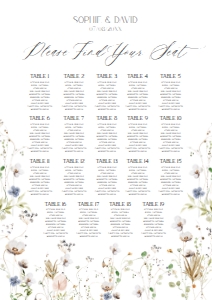 D028 Seating Chart Vertical A1: D028 Seating Chart Sign