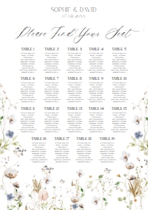 D028 Seating Chart Vertical A2: D028 Seating Chart Sign
