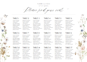 D028 Seating Chart Horizontal A1: D028 Seating Chart Sign
