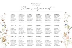 D028 Seating Chart Horizontal 36x24: D028 Seating Chart Sign