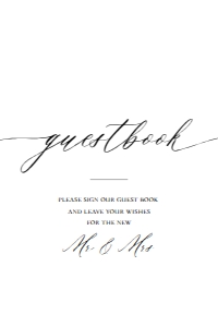 E018 Guestbook Sign 4x6: E018 Reception Signs Bundle