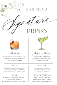 E061 Signature Drinks 4x6: E061 Reception Signs Bundle