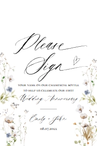 E061 Please Sign Your Name 4x6: E061 Reception Signs Bundle