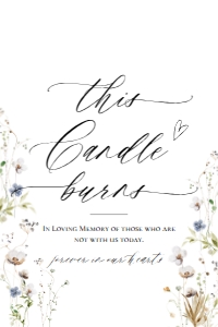 E061 This Candle Burns 4x6: E061 Reception Signs Bundle