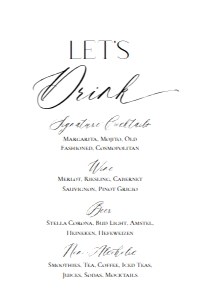 E018 Let's Drink 4x6: E018 Reception Signs Bundle
