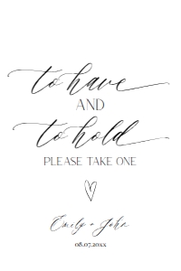 E018 To Have and To Hold 4x6: E018 Reception Signs Bundle