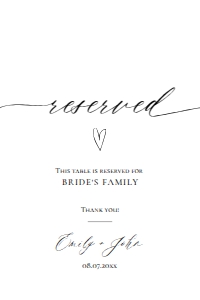 E018 Reserved 4x6: E018 Reception Signs Bundle