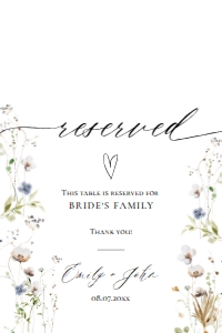 E061 Reserved 4x6: E061 Reception Signs Bundle