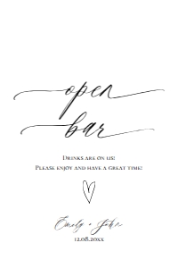 E018 Open Bar 4x6: E018 Reception Signs Bundle