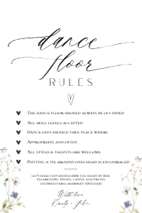 E061 Dance Floor Rules 4x6: E061 Reception Signs Bundle