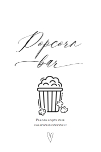 E018 Popcorn Bar 4x6: E018 Reception Signs Bundle