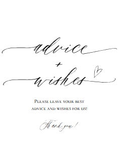 E018 Advice and Wishes 11x14: E018 Reception Signs Bundle