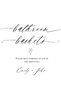E018 Bathroom Baskets 5x7: E018 Reception Signs Bundle