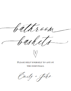 E018 Bathroom Baskets 11x14: E018 Reception Signs Bundle