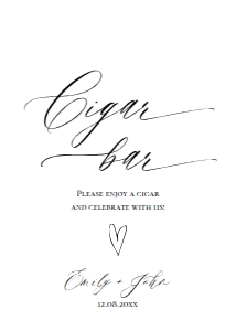 E018 Cigar Bar 5x7: E018 Reception Signs Bundle