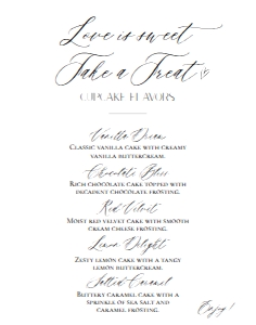 E018 Cupcake 11x14: E018 Reception Signs Bundle