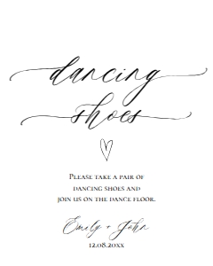 E018 Dancing Shoes 8x10: E018 Reception Signs Bundle