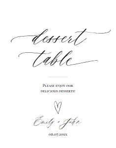 E018 Dessert Table 11x14: E018 Reception Signs Bundle