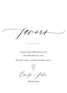 E018 Favors 5x7: E018 Reception Signs Bundle