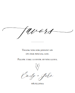 E018 Favors 8x10: E018 Reception Signs Bundle