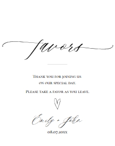 E018 Favors 11x14: E018 Reception Signs Bundle