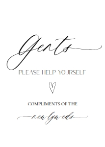 E018 Gents/ Ladies Please help yourself 5x7: E018 Reception Signs Bundle