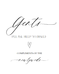 E018 Gents/ Ladies Please help yourself 8x10: E018 Reception Signs Bundle