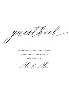 E018 Guestbook Sign 11x14: E018 Reception Signs Bundle