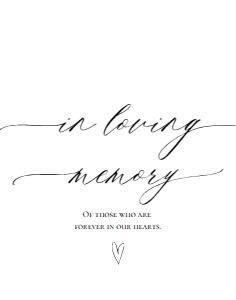 E018 In Loving Memory 11x14: E018 Reception Signs Bundle
