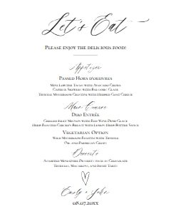 E018 Let's Eat 8x10: E018 Reception Signs Bundle