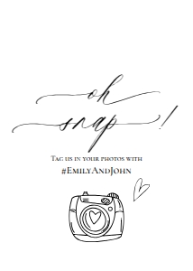 E018 Oh Snap Tag Us In That 5x7: E018 Reception Signs Bundle