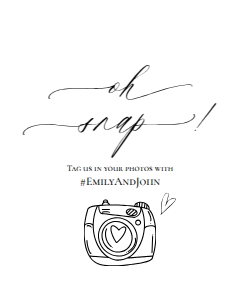 E018 Oh Snap Tag Us In That 8x10: E018 Reception Signs Bundle