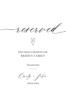 E018 Reserved 5x7: E018 Reception Signs Bundle