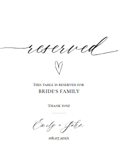 E018 Reserved 11x14: E018 Reception Signs Bundle