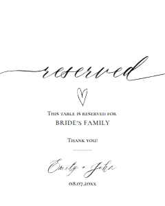 E018 Reserved 8x10: E018 Reception Signs Bundle