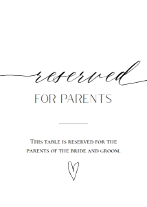 E018 Reserved for Parents 5x7: E018 Reception Signs Bundle
