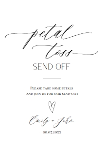 E018 Petal Toss Send Off 5x7: E018 Reception Signs Bundle