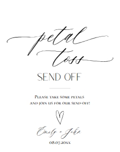 E018 Petal Toss Send Off 11x14: E018 Reception Signs Bundle
