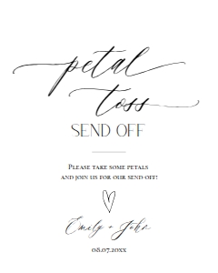 E018 Petal Toss Send Off 8x10: E018 Reception Signs Bundle