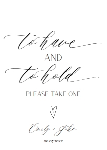 E018 To Have and To Hold 5x7: E018 Reception Signs Bundle