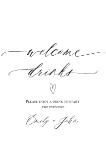 E018 Welcome Drinks 5x7: E018 Reception Signs Bundle