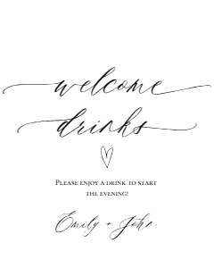 E018 Welcome Drinks 8x10: E018 Reception Signs Bundle
