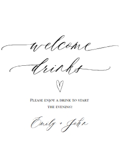 E018 Welcome Drinks 11x14: E018 Reception Signs Bundle