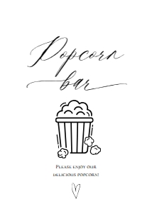 E018 Popcorn Bar 5x7: E018 Reception Signs Bundle