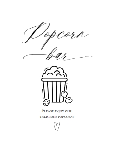 E018 Popcorn Bar 11x14: E018 Reception Signs Bundle