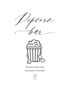 E018 Popcorn Bar 8x10: E018 Reception Signs Bundle