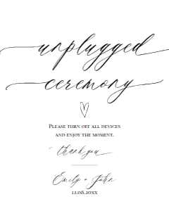 E018 Unplugged Ceremony 8x10: E018 Reception Signs Bundle