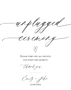 E018 Unplugged Ceremony 11x14: E018 Reception Signs Bundle